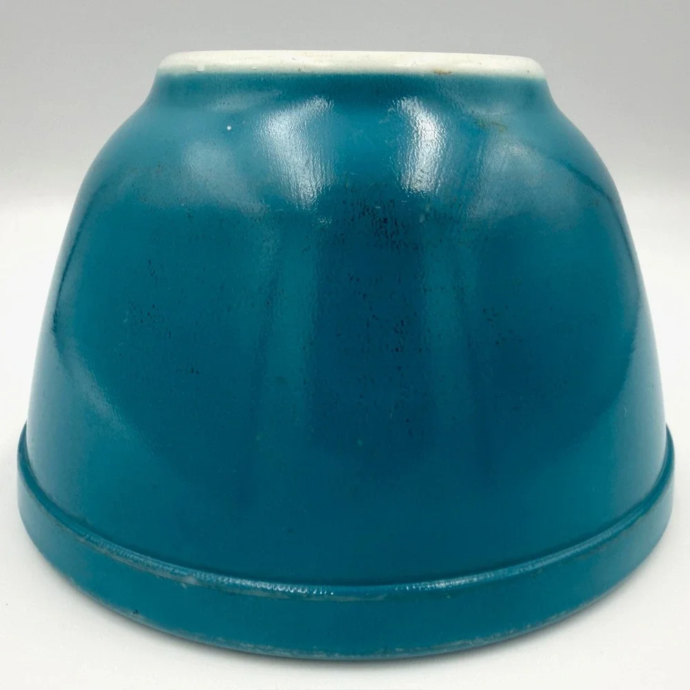 Vintage Pyrex 401 Turquoise Blue Mixing Bowl 1.5 Pint Milk Glass Mid Century